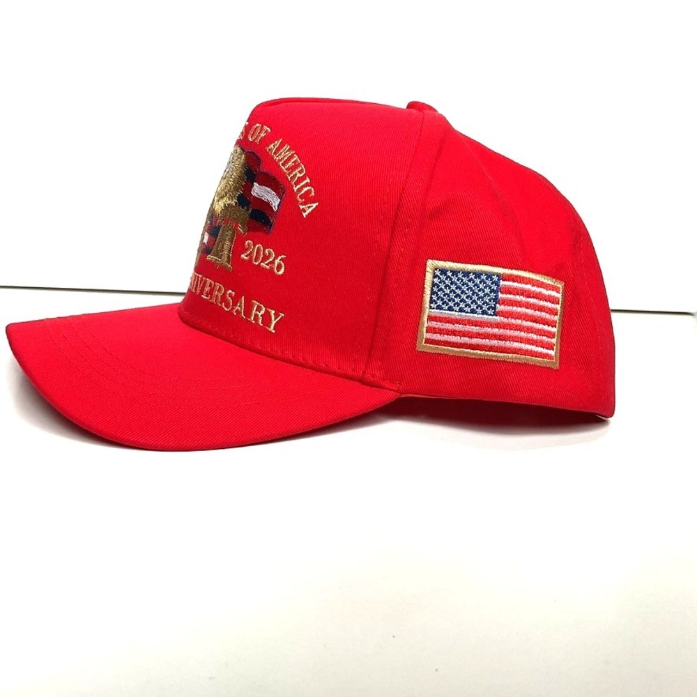 USA 250th Anniversary 1776 2026 United States  Baseball Cap Hat Embroidery  RED - Picture 3 of 4